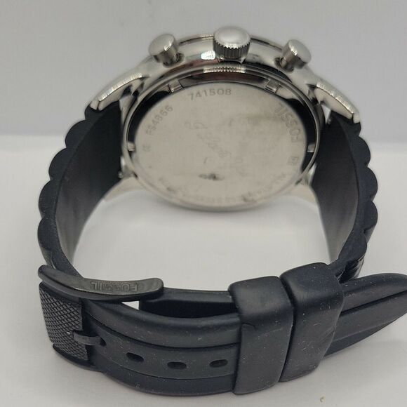 Fossil Townsman FS4866 Men's Black Silicone Analog Dial Quartz Wrist Watch DE495 - Picture 10 of 10